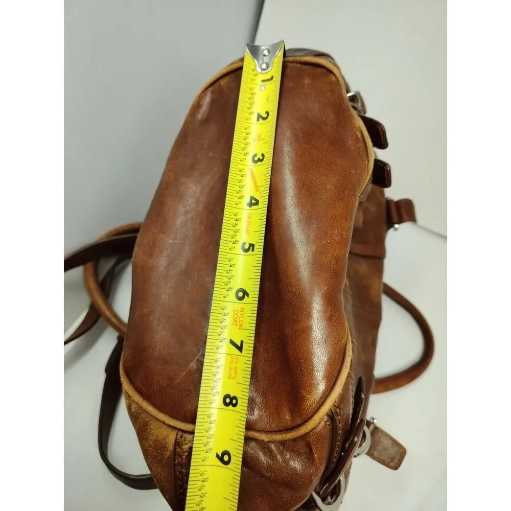 Michael Kors Leather Tote Hobo Shoulder Bag Distressed Look Large Bucket Buckle